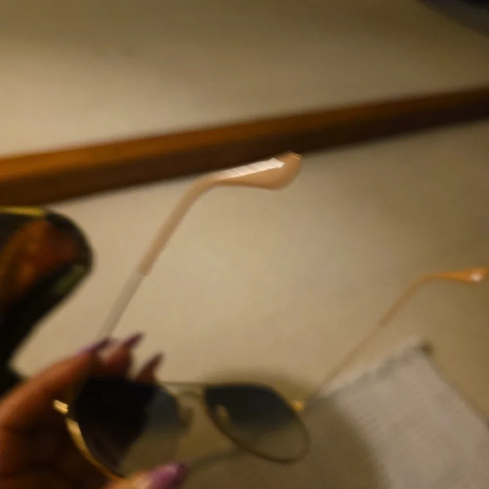 Ray-Ban Gold Frame Aviator Sunglasses with Blue Lens